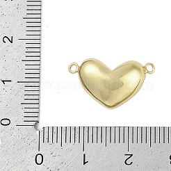 ラックメッキ真鍮ラブハートコネクタチャーム  長持ちメッキ  カドミウムフリー＆鉛フリー  18KGP本金メッキ  11x19.5x7.5mm  穴：1.2mm&nbsp;KK-C082-07G