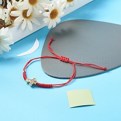 カップルの親友のためのクロスブラスマイクロパヴェキュービックジルコニア編組ビーズブレスレット  ミックスカラー  内径：5/8~3-1/8インチ（1.7~8cm）  2個/セット&nbsp;BJEW-JB06794