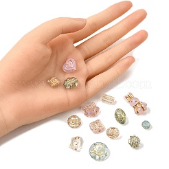 60g3色透明アクリルビーズ  ライン入り  混合図形  ミックスカラー  7.5~22.5x7.5~21x5.5~13mm  穴：1.2~5.5mm  20 G /カラー&nbsp;MACR-FP0001-15