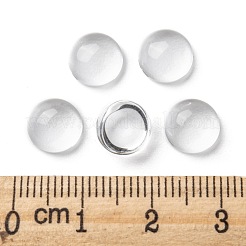 透明な半円形のガラスカボション  透明  8~9x4.5~5.5mm&nbsp;X-GGLA-R027-8mm