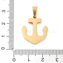304ステンレスペンダント  ラインストーンとエナメル  ゴールドカラー  アンカー＆舵  22x19x2mm  穴：6x4mm&nbsp;LS-STAS-M062-01G-A