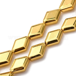 電気メッキガラスビーズセット  菱形  ミックスカラー  15x10.5x5mm  穴：1mm  約27個/連  15.12''（38.4センチメートル）&nbsp;EGLA-H109-11