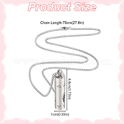 2Pcs 2 Styles Anti-Tarnish Stainless Steel Mini Hollow Column Perfume Bottle Necklaces&nbsp;NJEW-DR0001-02A
