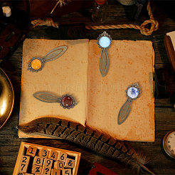5Pcs Mixed Natural & Synthetic Round Gemsotne Bookmarks&nbsp;AJEW-OC0016-56A