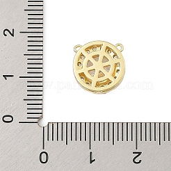 真鍮製マイクロパヴェキュービックジルコニアコネクターチャーム  ゴールドカラー  11x7mm  穴：0.8mm&nbsp;KK-U041-01G-01