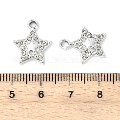 合金クリスタルラインストーンペンダント  スターのチャーム  UVメッキ  プラチナ  16.5x14x2.5mm  穴：1.8mm&nbsp;ALRI-T012-05B-P