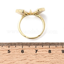 Brass Micro Pave Cubic Zirconia Cuff Open Rings for Women&nbsp;RJEW-F216-03G