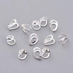 304ステンレススチールペンダントベイル  ティアドロップ  銀  5.5x4x3mm  穴：2.5x3mm&nbsp;X-STAS-F263-02S