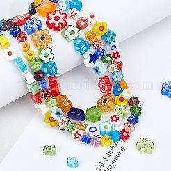3 Strands 3 Style Handmade Millefiori Glass Bead Strands&nbsp;LAMP-OC0001-50B
