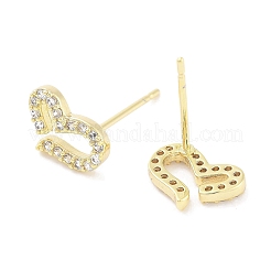 Brass Micro Pave Clear Cubic Zirconia Studs Earring for Women&nbsp;EJEW-S217-A10