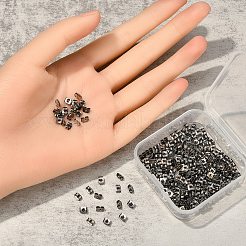 200個の鉄製イヤーナット  ポスト イヤリングのバタフライ イヤリング バック  ガンメタ色  5x3.5mm  穴：1.2mm&nbsp;IFIN-YW0001-01B