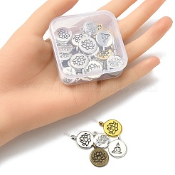 30pcs5スタイルチベットスタイルアロイペンダント  混合図形  ミックスカラー  16~20x13~15x3~4.5mm  穴：1~2mm&nbsp;FIND-YW0003-34