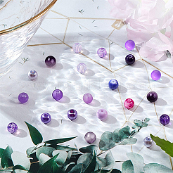 ガラスビーズ  ビーズジュエリー作り  ラウンド  ミックスカラー  6mm  穴：1~1.6mm  24色  約60PCS /カラー  1440個/箱&nbsp;GLAA-PH0007-61