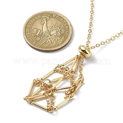 Brass Macrame Pouch Empty Stone Holder for Pendant Necklaces Making&nbsp;NJEW-TA00100-02