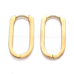 304ステンレススチール製ハギーフープピアス  オーバル  ゴールドカラー  21.5x12x3mm  ピン：1mm&nbsp;STAS-J033-11C-G