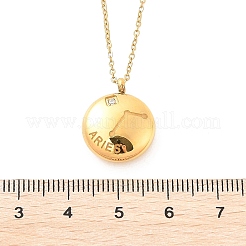 304 Stainless Steel Clear Cubic Zirconia Constellation Pendant Necklaces&nbsp;NJEW-R021-02G-01