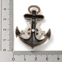 合金のチベット風チャーム  アンカー  赤銅鉱  43x32x6.5mm  穴：3x8mm&nbsp;PALLOY-A007-02R