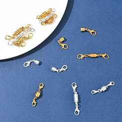 8種類の真鍮製マグネット留め具コンバーター  カニカン付き  コラム  ゴールデン＆シルバー  33~45x5.5~6mm&nbsp;KK-FS0001-94