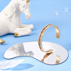 1Pc Stainless Steel Grooved Line Open Cuff Bangle for Women&nbsp;BJEW-UN0001-32G