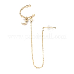Moon & Star Ear Cuff Wrap Climber Earrings&nbsp;EJEW-K088-09G