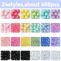 DIY ラウンド アクリル ビーズ ジュエリー作り ファインディング キット  ミックスカラー  6~12x5.5~11.5mm  穴：1~2.3mm&nbsp;DIY-FS0007-79