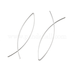 ミニマリストブラスイヤリング  手作りの契約イヤリング  イースターのためのイエスの魚  銀色のメッキ  59~60x14mm  ピン：0.7mm&nbsp;EJEW-TA0010-01S