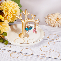40Pcs 4 Style Brass Hoop Earrings Findings&nbsp;KK-BBC0002-41