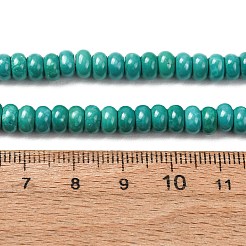 天然マグネサイトビーズ連売り  ロンデル  染め＆加熱  6.5x4mm  穴：1mm  約101個/連  15.7インチ（400mm）。&nbsp;G-G915-08