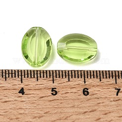 模造オーストリアクリスタルビーズ  グレードAAA  k9ガラス  多面カット  オーバル  黄緑  13x10x5mm  穴：0.9~1mm&nbsp;SWAR-F072-13x10mm-17