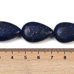 合成ハウライト模造ラピスラズリビーズ連売り  ティアドロップ  染め  ブルー  25x16~18x8~9mm  穴：1.2mm  約16個/連  15.16''（38.5センチメートル）&nbsp;G-S393-14A-18x25
