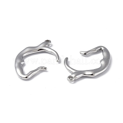 変色しない304ステンレススチールペンダント  ステンレス鋼色  31x21x3mm  穴：1.6mm&nbsp;STAS-C066-28P