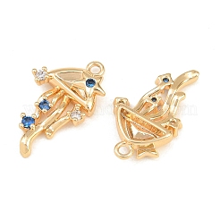 Brass Micro Pave Blue Cubic Zirconia Pendants&nbsp;CU-CBA804C-23G