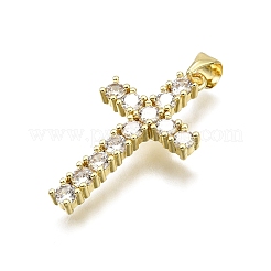 Brass Micro Pave Cubic Zirconia Pendants&nbsp;KK-Z100-32G