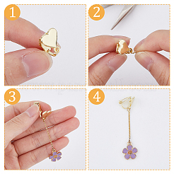 16Pcs 8 Style Alloy Clip-on Earring Findings&nbsp;FIND-FH0008-05