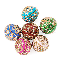 6Pcs 6 Colors Handmade Indonesia Beads&nbsp;IPDL-TADJ0001-01