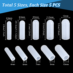 シリコンジッパースライダープロテクターカバー25個  コラム  ホワイト  28.5~31.5x6.5~12mm  穴：4~10mm&nbsp;AJEW-WH0752-108