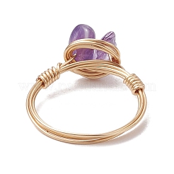 7Pcs 7 Styles Natural & Synthetic Gemstone Chip Finger Rings&nbsp;RJEW-JR00695