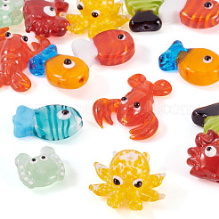 16Pcs 8 Styles Bumpy Glass Beads Strands&nbsp;LAMP-TA0001-85