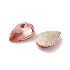 ガラスラインストーンカボション  ポイントバック＆バックメッキ  多面カット  ティアドロップ  ミックスカラー  10x6.4x3mm&nbsp;RGLA-P037-11B-D