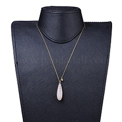 Natural Quartz Crystal Pendants Necklaces and Dangle Earrings Jewelry Sets&nbsp;SJEW-JS01026