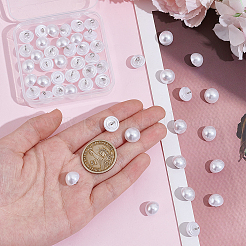 50Pcs 1-Hole Brass ABS Plastic Imitation Pearl Shank Buttons&nbsp;KY-CY0001-17