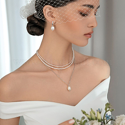 S925 Silver Freshwater Pearl Necklace Elegant Jewelry Set for Formal Occasions&nbsp;EC3448-3