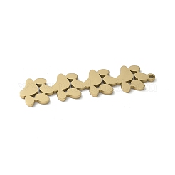 304ステンレスペンダント  連続猫爪チャーム  足跡  48.5x11.5x1.5mm  穴：1.6mm&nbsp;LS-STAS-E501-01G-04
