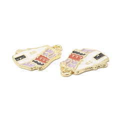 合金エナメルチャーム  家のチャーム  ゴールドカラー  ミックスカラー  19.5x17x1.4mm  穴：2mm&nbsp;ENAM-G212-21G
