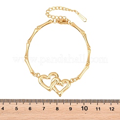 304 Stainless Steel Bamboo Shape Link Bracelets for Women&nbsp;BJEW-H641-02A-G