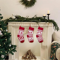 3Pcs 3 Styles Wool Yarn Knitted Hanging Christmas Stockings&nbsp;FEPA-SP0001-04A