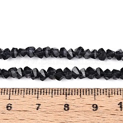 透明ガラスビーズ連売り  三角形  多面カット  プルシアンブルー  3~3.5x4~4.5x4~4.5mm  穴：0.8mm  約121~131個/連  14.37~15.35インチ（36.5~39cm）&nbsp;GLAA-N018-4mm-30