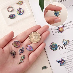 14 Pcs Flower & Leaf Themed 316L Surgical Stainless Steel Pendants&nbsp;JX098A