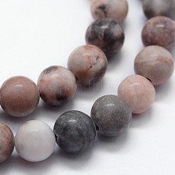 Natural Pink Zebra Jasper Beads Strands&nbsp;G-I199-26-8mm