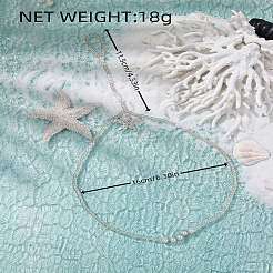 Summer Beach Resin Starfish Charm Glass Seed Beaded Stretch Toe Ring Anklets for Women&nbsp;FS-WGE60B8-01